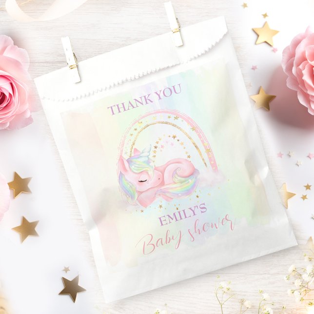 Unicorn Pastel Rainbow Baby Shower Favour Bag (Unicorn Pastel Rainbow Baby Shower Favor Bag)