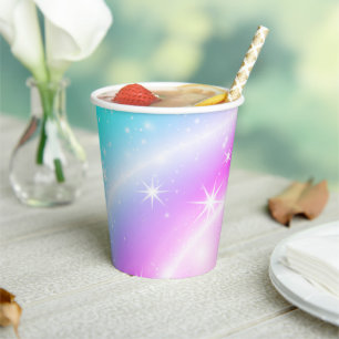 Unicorn Pastel Rainbow Colour Paper Cups