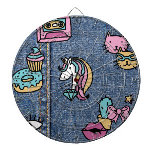 unicorn patches denim dartboard