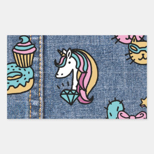 unicorn patches denim sticker