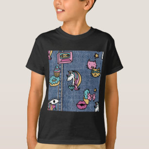 unicorn patches denim T-Shirt