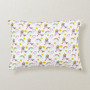 Unicorn pattern accent pillow