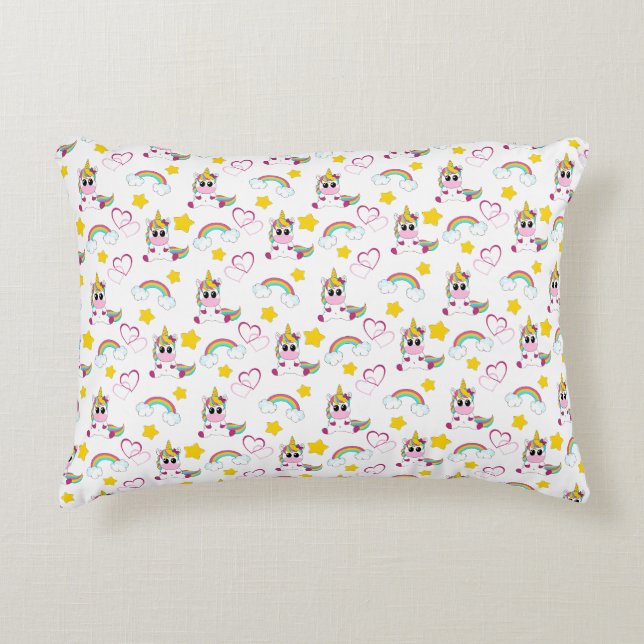 Unicorn pattern accent pillow (Front)