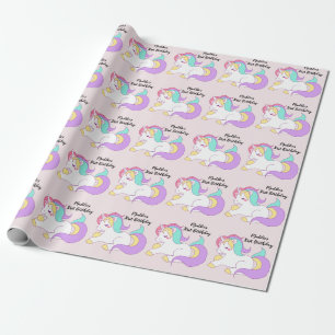 Unicorn Pattern Custom Birthday Wrapping Paper