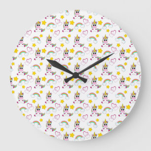 Unicorn pattern large clock
