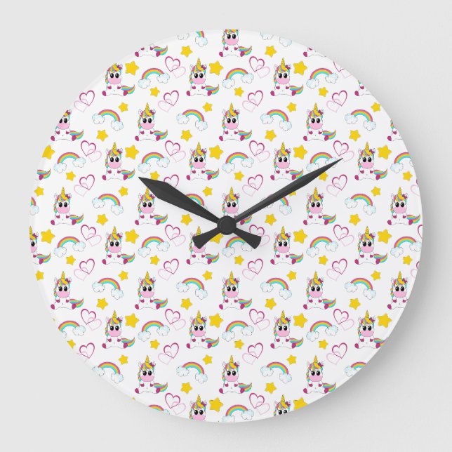 Unicorn pattern large clock (Front)