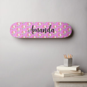 Unicorn pattern skateboard