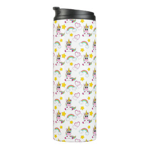 Unicorn pattern thermal tumbler