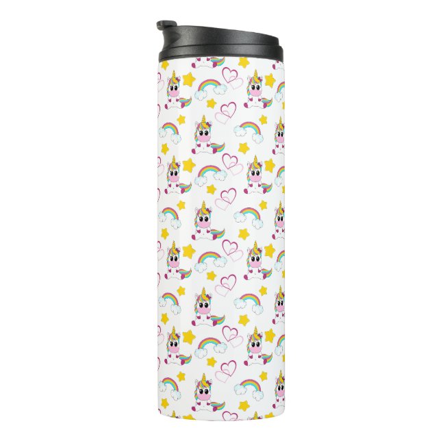 Unicorn pattern thermal tumbler (Rotated Right)