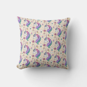 Unicorn pattern throw pillow
