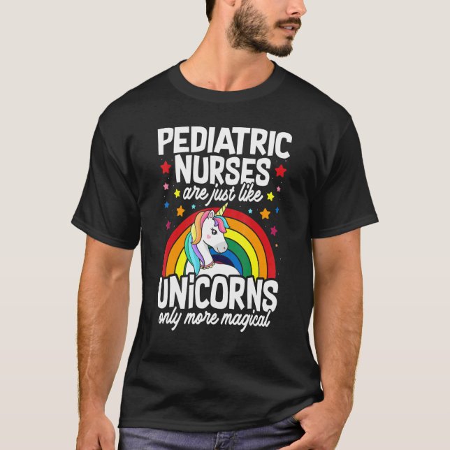 Unicorn Pediatric RN Nursing Oncology Peds Nurse N T-Shirt (Front)