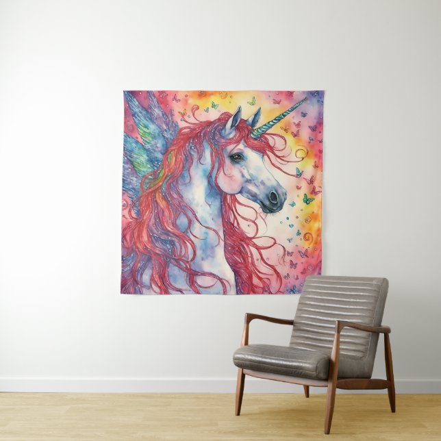 Unicorn Pegasus  Tapestry (In Situ)