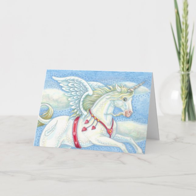 Unicorn Pegasus VALENTINE'S DAY CARD Customize (Front)