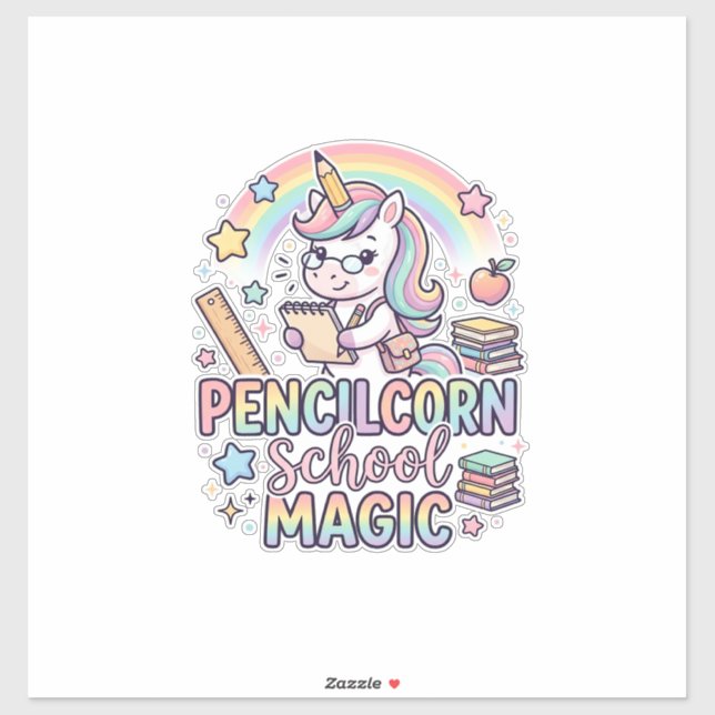 Unicorn Pencilcorn School Magic Adorable Sticker a (Sheet)