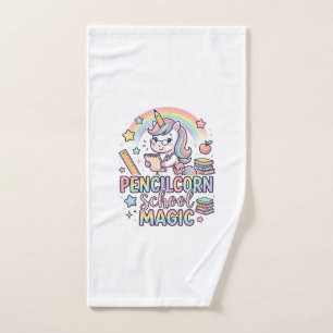 Unicorn Pencilcorn School Magic Adorable Sticker a Hand Towel