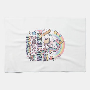 Unicorn Pencilcorn School Magic Adorable Sticker a Kitchen Towel