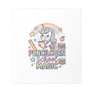 Unicorn Pencilcorn School Magic Adorable Sticker a Notepad
