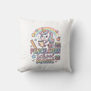 Unicorn Pencilcorn School Magic Adorable Sticker a Throw Pillow
