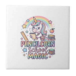 Unicorn Pencilcorn School Magic Adorable Sticker a Tile