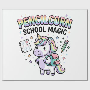 Unicorn Pencilcorn School Magic Charming Merch Des Wrapping Paper