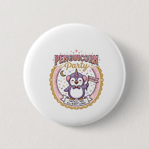 Unicorn Penguicorn Party POD Ready Zazzle Design_1 2 Inch Round Button