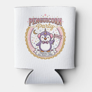Unicorn Penguicorn Party POD Ready Zazzle Design_1 Can Cooler