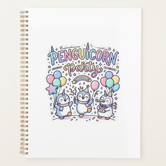 Unicorn Penguicorn Party Premium Vector Vector Des Planner (Front)