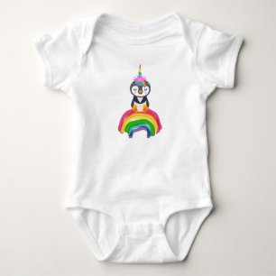 unicorn penguin baby bodysuit