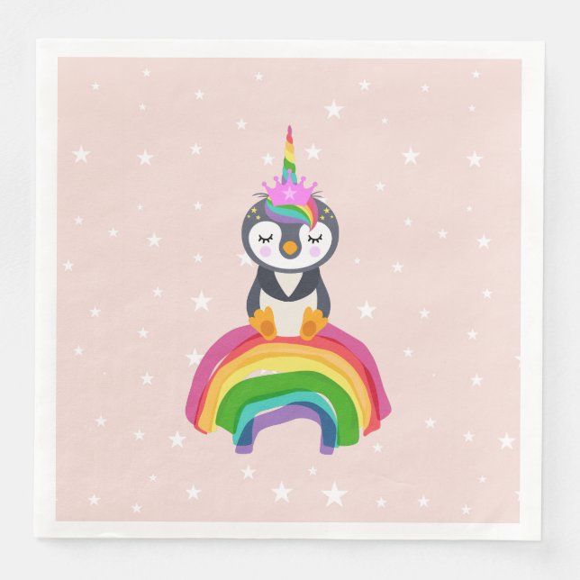 Unicorn penguin napkin (Front)