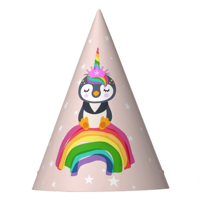 unicorn penguin party hat (Front)