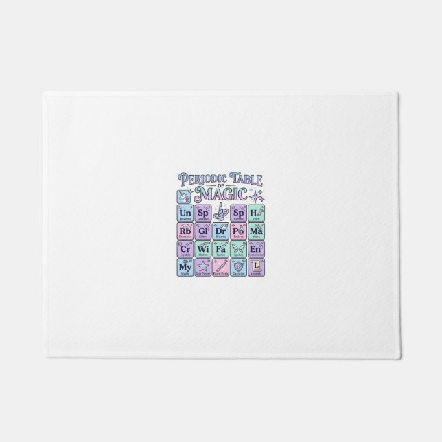 Unicorn Periodic Table of Magic Graphic Design Mer Doormat (Front)
