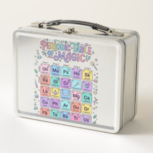 Unicorn Periodic Table of Magic Trendy Cute Gift D Metal Lunch Box