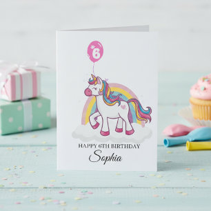 Unicorn Personalised Birthday Card for Kids 