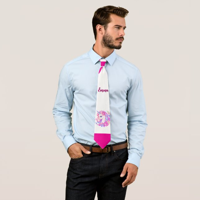 unicorn & personalize your name Crew Socks Tie (In Situ)