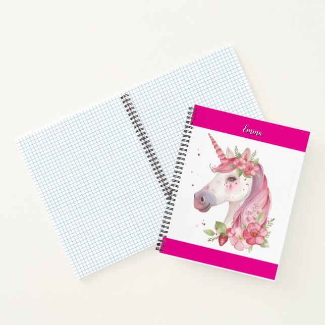 unicorn & personalize your name  notebook (Inside)