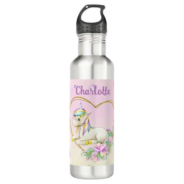 Unicorn Personalized  710 Ml Water Bottle (Front)