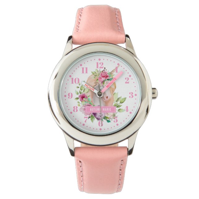 Unicorn Personalized Custom Kid's Watch (Front)