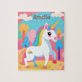 Unicorn Personalized Kids Jigsaw Puzzle