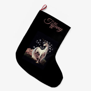 Unicorn Personalized  Large Christmas Stocking