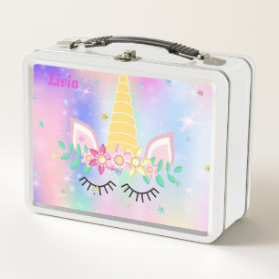 Unicorn Personalized  metal lunch box
