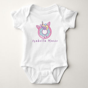 Unicorn Personalized Name Cute Morden Baby Bodysuit