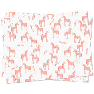 Unicorn Personalized Name Pink Tissue Paper