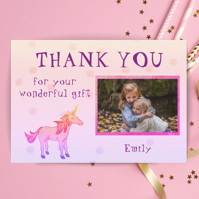 Unicorn Personalized Thank you Girl Photo (Creator Uploaded)