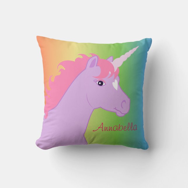 Unicorn Personalized Throw Pillow (Front)