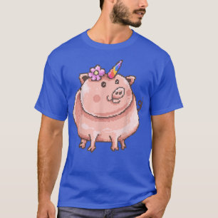 Unicorn Pig Gift Cute Birthday Present Pink Piggy  T-Shirt