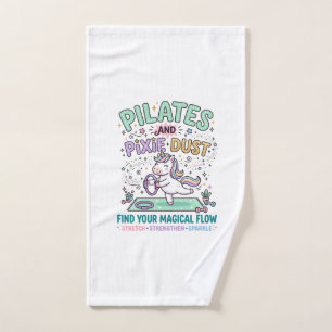 Unicorn Pilates and Pixie Dust Bold Typography T-S Hand Towel