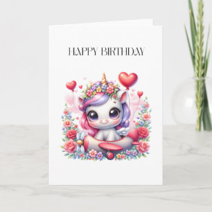 Unicorn Pilot Birthday Card