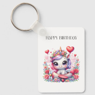 Unicorn Pilot Birthday Keychain