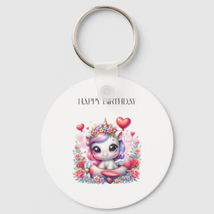 Unicorn Pilot Birthday Keychain