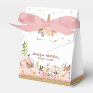 Unicorn Pink and Gold Birthday Party Favour Boxes